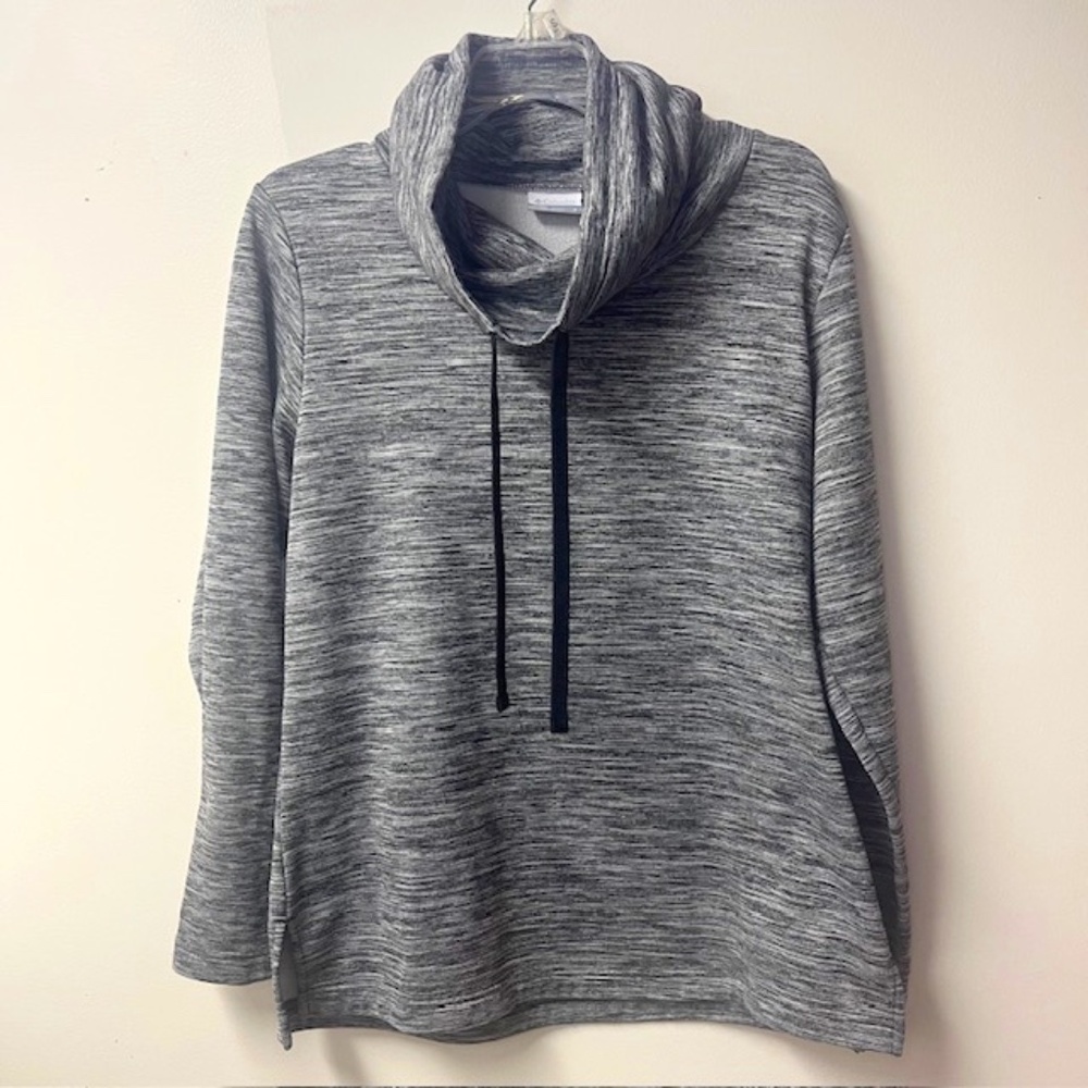 Columbia Gray Drawstring Cowl High Neck Active Pullover Shirt (Women's) small